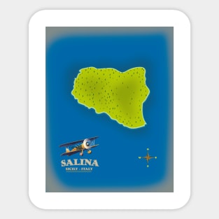 Salina, Sicily map travel poster Sticker